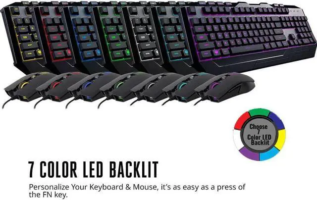 Alt view image 11 of 13 - Devastator 3 Gaming Combo with RGB Keyboard and Mouse Featuring Seven Different LED Color Options By Cooler Master