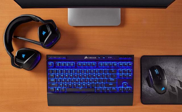 Alt view image 9 of 20 - Corsair K63 Wireless Mechanical Gaming Keyboard, backlit Blue LED, Cherry MX Red - Quiet & Linear