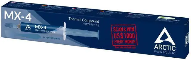 Alt view image 3 of 6 - ARCTIC MX-4 (incl. Spatula, 4 g) - Premium Performance Thermal Paste for all processors (CPU, GPU - PC, PS4, XBOX), very high thermal conductivity, long durability, safe application, non-conductive