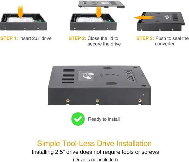 Alt view image 13 of 12 - Icy Dock MB882SP-1S-2B | 2.5" to 3.5" SAS / SATA HDD & SSD Converter / Mount / Kit / Adapter | EZConvert