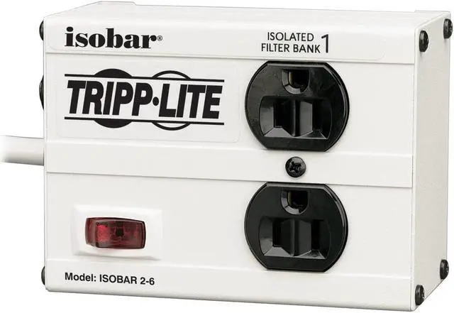 Alt view image 3 of 4 - Tripp Lite ISOBAR2-6 6 ft.Cord 2 Outlets 1410 Joules Isobar Surge Suppressor