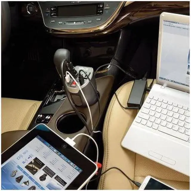 Alt view image 11 of 11 - Tripp Lite 200W Car Power Inverter with 2 Outlets & 2 USB Charging Ports, Cup Holder Design (PV200CUSB)