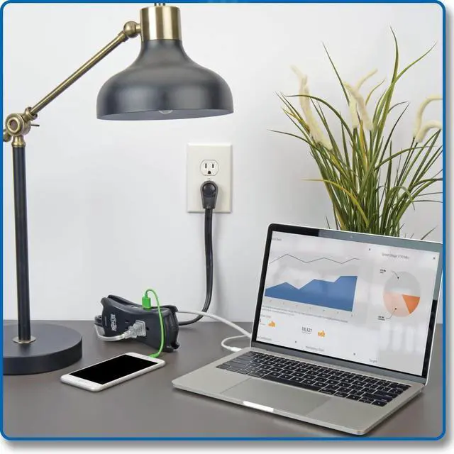 Alt view image 12 of 13 - Tripp Lite TRAVELER3USB Protect It! 3-Outlet Travel-Size Surge Protector, 18-in. Cord, 1050 Joules, 2-USB Charging Ports