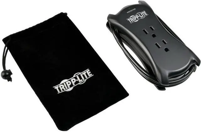 Alt view image 13 of 13 - Tripp Lite TRAVELER3USB Protect It! 3-Outlet Travel-Size Surge Protector, 18-in. Cord, 1050 Joules, 2-USB Charging Ports