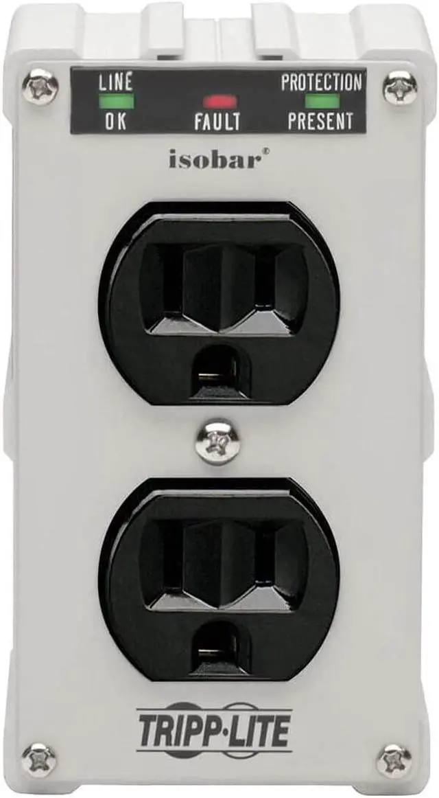 Alt view image 10 of 11 - TRIPP LITE ISOBLOK2-0 Direct Plug-in 2 Outlets 1410 Joules Isobar Surge Suppressor