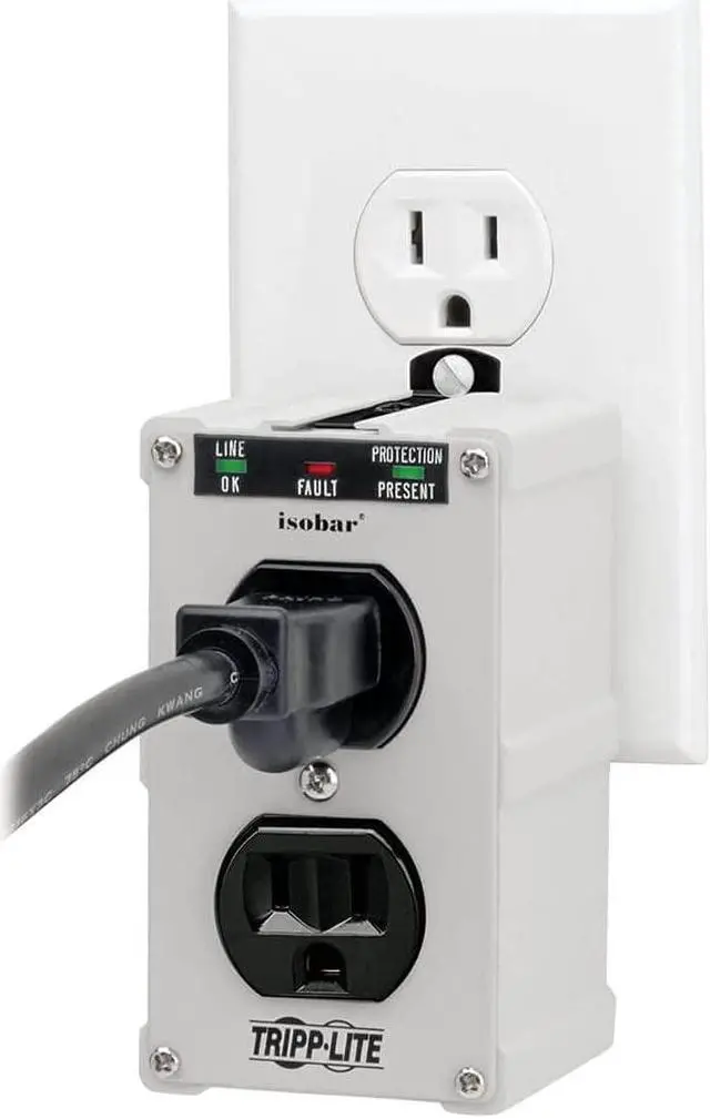 Alt view image 8 of 11 - TRIPP LITE ISOBLOK2-0 Direct Plug-in 2 Outlets 1410 Joules Isobar Surge Suppressor