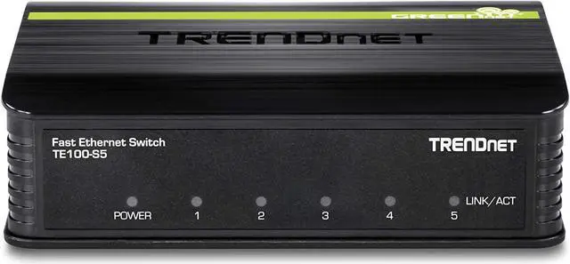 Alt view image 16 of 16 - TRENDnet 5-Port Unmanaged 10/100 Mbps GREENnet Ethernet Desktop Plastic Housing Switch, 5 X 10/100 Mbps Ports, 1Gbps Switching Capacity, TE100-S5