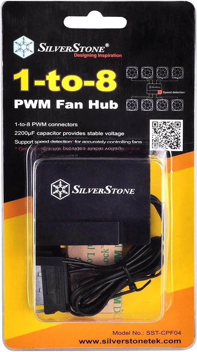 Alt view image 9 of 16 - SilverStone PWM Fan Hub System Cables, Black (CPF04)