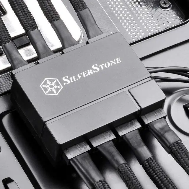 Alt view image 12 of 16 - SilverStone PWM Fan Hub System Cables, Black (CPF04)