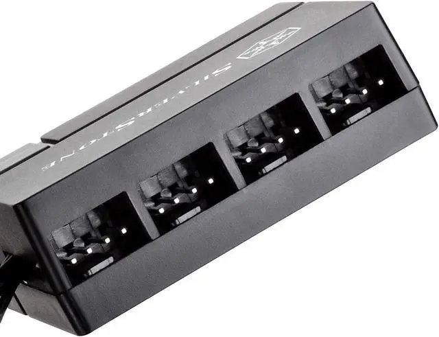 Alt view image 10 of 16 - SilverStone PWM Fan Hub System Cables, Black (CPF04)