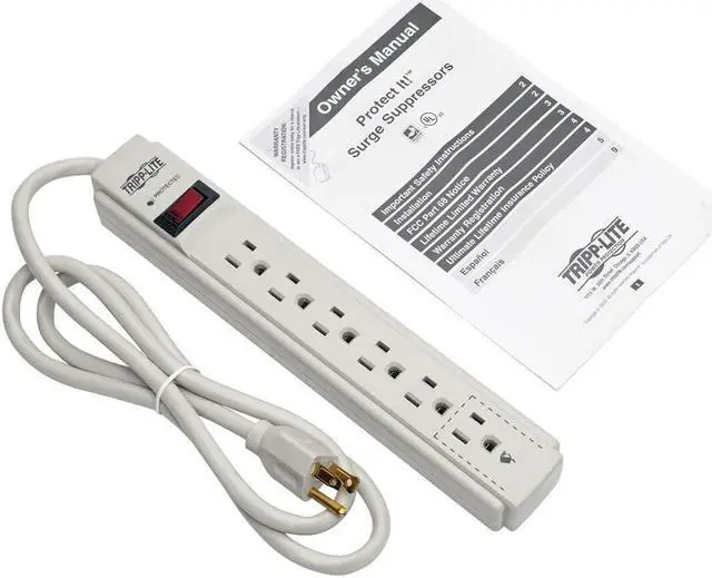 Alt view image 5 of 6 - TRIPP LITE TLP604 4 Feet 6 Outlets 790 Joules Surge Suppressor
