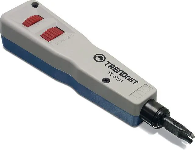 Alt view image 2 of 6 - TRENDnet Punch Down Tool With 110 And Krone Blade, Insert & Cut Terminations In One Operation, Precision Blades Are Interchangeable & Reversible, Network Punch Tool, Grey, TC-PDT