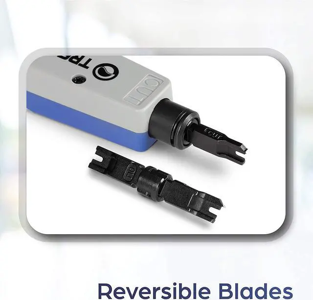Alt view image 3 of 6 - TRENDnet Punch Down Tool With 110 And Krone Blade, Insert & Cut Terminations In One Operation, Precision Blades Are Interchangeable & Reversible, Network Punch Tool, Grey, TC-PDT