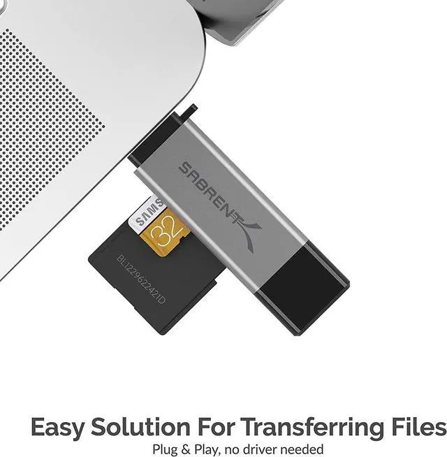 Alt view image 6 of 7 - SABRENT USB 3.0 and USB Type-C OTG Card Reader Supports SD, SDHC, SDXC, MMC/MicroSD, T-Flash (CR-BCA2)
