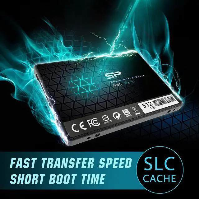 Alt view image 14 of 13 - Silicon Power Ace A55 2.5" 512GB SATA III 3D NAND Internal Solid State Drive (SSD) SU512GBSS3A55S25NE