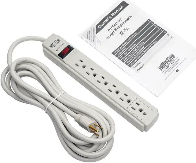 Alt view image 7 of 8 - TRIPP LITE TLP615 15 Feet 6 Outlets 790 Joules Surge Suppressor