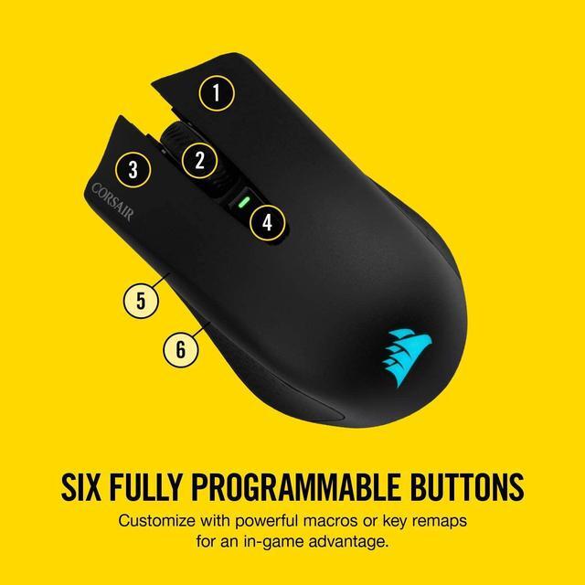 Alt view image 13 of 17 - Corsair Harpoon RGB Wireless - Wireless Rechargeable Gaming Mouse with SLIPSTREAM Technology - 10,000 DPI Optical Sensor