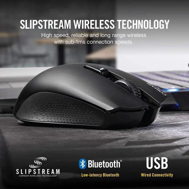 Alt view image 15 of 17 - Corsair Harpoon RGB Wireless - Wireless Rechargeable Gaming Mouse with SLIPSTREAM Technology - 10,000 DPI Optical Sensor