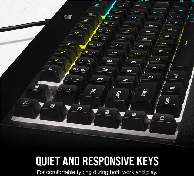 Alt view image 17 of 20 - Corsair K55 RGB PRO Membrane Wired Gaming Keyboard – IP42 Dust and Spill-Resistant, 6 Macro Keys w/ Elgato Integration, iCUE Compatible – Black