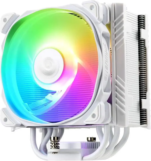 Alt view image 8 of 19 - Enermax ETS-T50 Axe ARGB White CPU Air Cooler, 230W+ TDP for Intel/ AMD Universal Socket, AM4 & AM5 / LGA 1700/1200/1151, 5 Direct Contact Heat Pipes, 120mm PWM Fan - AM5 & LGA1700 Ready