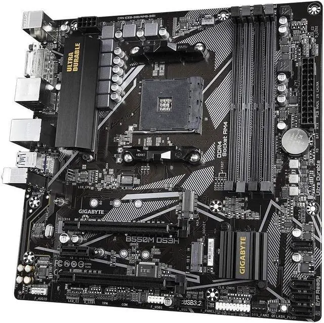 Alt view image 11 of 14 - GIGABYTE B550M DS3H AM4 AMD B550 Micro-ATX Motherboard with Dual M.2, SATA 6Gb/s, USB 3.2 Gen 1, PCIe 4.0