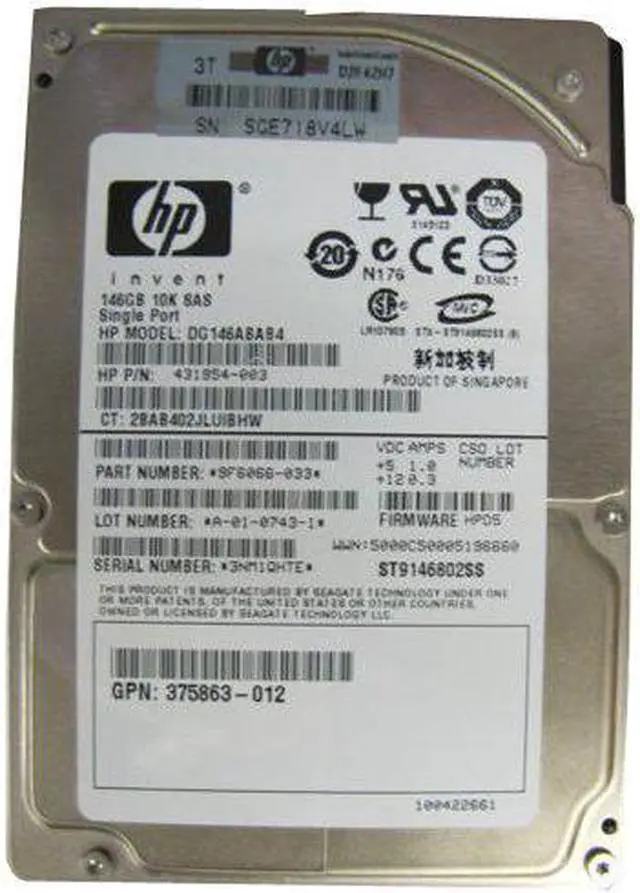 Alt view image 4 of 5 - HP DG146ABAB4 146Gb 10000Rpm 2.5Inch Serial ched Scsi Sff Hot Swap Single Port Hard Disk Drive With Tray