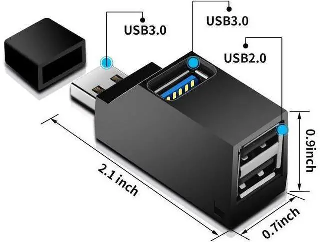 Alt view image 3 of 7 - High Speed 3 Port Usb 3.0 Multi Hub Splitter Expansion Desktop Pc Laptop Adapter Computer Peripherals