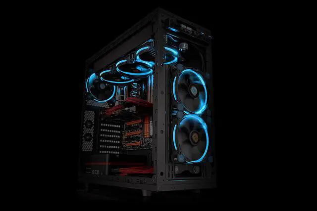 Alt view image 9 of 11 - Thermaltake Riing 14 Series High Static Pressure 140mm Circular Blue LED Ring Case/Radiator Fan CL-F039-PL14BU-A
