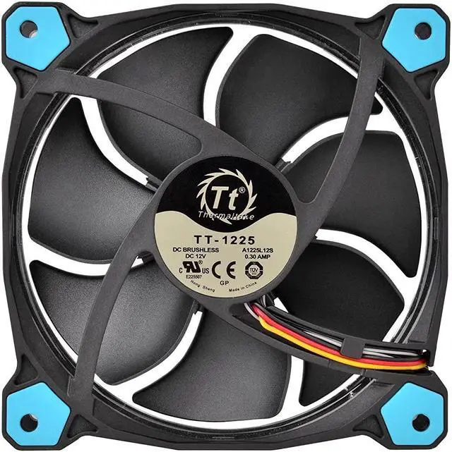 Alt view image 10 of 11 - Thermaltake Riing 14 Series High Static Pressure 140mm Circular Blue LED Ring Case/Radiator Fan CL-F039-PL14BU-A