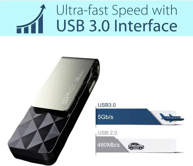 Alt view image 9 of 11 - Silicon Power 128GB Blaze B30 USB 3.0 Flash Drive (SP128GBUF3B30V1K)
