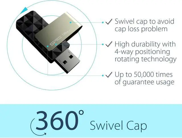Alt view image 11 of 11 - Silicon Power 128GB Blaze B30 USB 3.0 Flash Drive (SP128GBUF3B30V1K)
