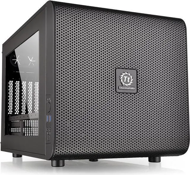Alt view image 10 of 15 - Thermaltake Core V21 Black Extreme Micro ATX Cube Chassis CA-1D5-00S1WN-00