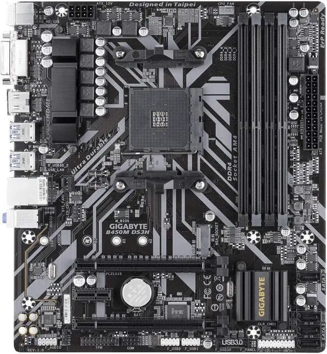 Alt view image 12 of 14 - GIGABYTE B450M DS3H AM4 Micro ATX AMD Motherboard