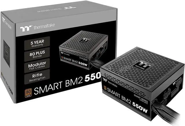 Alt view image 15 of 20 - Thermaltake Smart BM2 550W 80+ Bronze Intel Skylake’s C6/C7 States & ErP Ready 140mm Quiet Fan Japanese Capacitor Semi Modular Power Supply 5 Year Warranty, PS-SPD-0550MNFABU-1