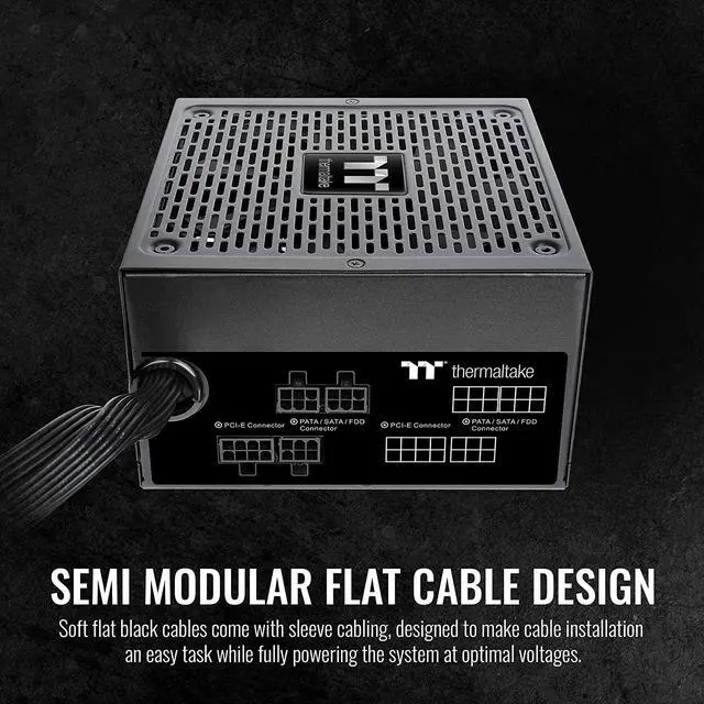 Alt view image 17 of 20 - Thermaltake Smart BM2 550W 80+ Bronze Intel Skylake’s C6/C7 States & ErP Ready 140mm Quiet Fan Japanese Capacitor Semi Modular Power Supply 5 Year Warranty, PS-SPD-0550MNFABU-1
