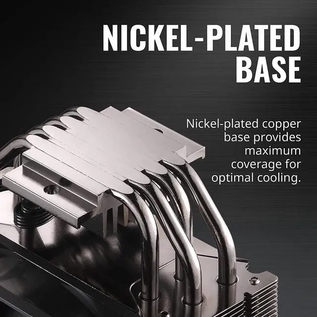 Alt view image 14 of 20 - Cooler Master Hyper 212 Black Edition CPU Air Cooler, Silencio FP120 Fan, 4 CDC 2.0 Heatpipes, Anodized Gun-Metal Black, Brushed Nickel Fins for AMD Ryzen/Intel LGA2066/1151 Compatible