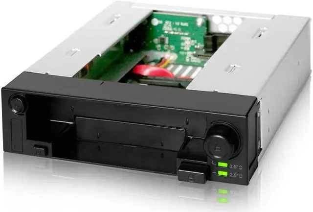 Alt view image 6 of 6 - Icy Dock MB971SP-B | 5.25 Inch Hot Swap Drive Caddy / Docking for 2.5 Inch & 3.5 Inch SATA Hard Drive/SSD | DuoSwap