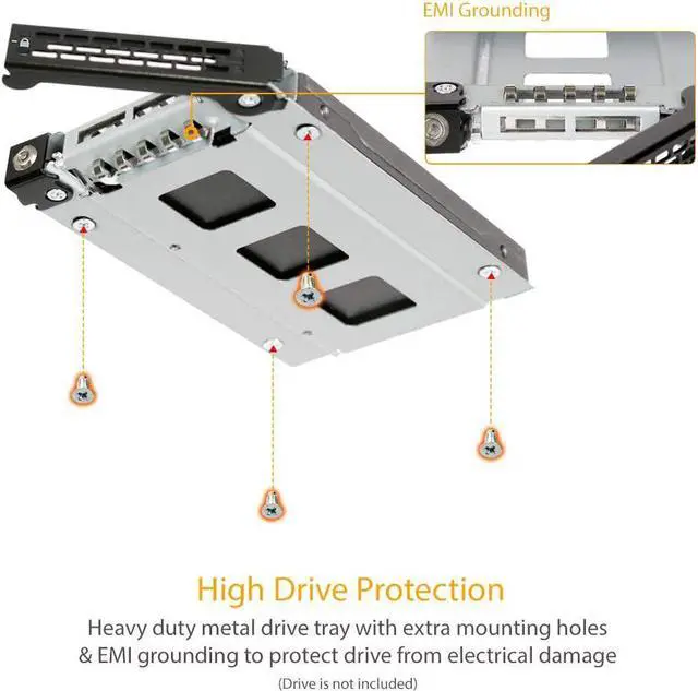Alt view image 11 of 14 - ICY DOCK MB411SKO-B ToughArmor MB411SKO-B 2.5" SATA/SAS HDD/SSD Rugged Full Metal Mobile Rack for Slim ODD or Slim FDD Bay - With Key Lock