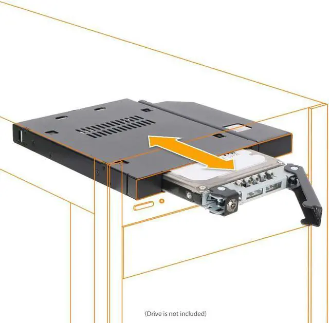 Alt view image 12 of 14 - ICY DOCK MB411SKO-B ToughArmor MB411SKO-B 2.5" SATA/SAS HDD/SSD Rugged Full Metal Mobile Rack for Slim ODD or Slim FDD Bay - With Key Lock