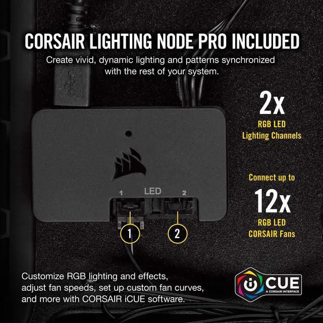 Alt view image 18 of 20 - Corsair LL Series CO-9050072-WW LL120 RGB, 120mm Dual Light Loop RGB LED PWM Fan, 3 Fan Pack with Lighting Node PRO
