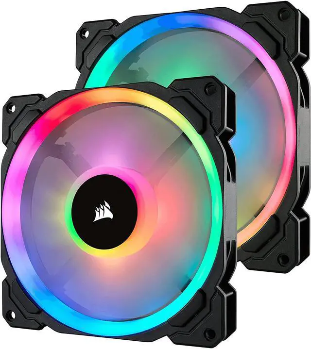 Alt view image 14 of 14 - Corsair LL Series CO-9050074-WW LL140 RGB, 140mm Dual Light Loop RGB LED PWM Fan, 2 Fan Pack with Lighting Node PRO