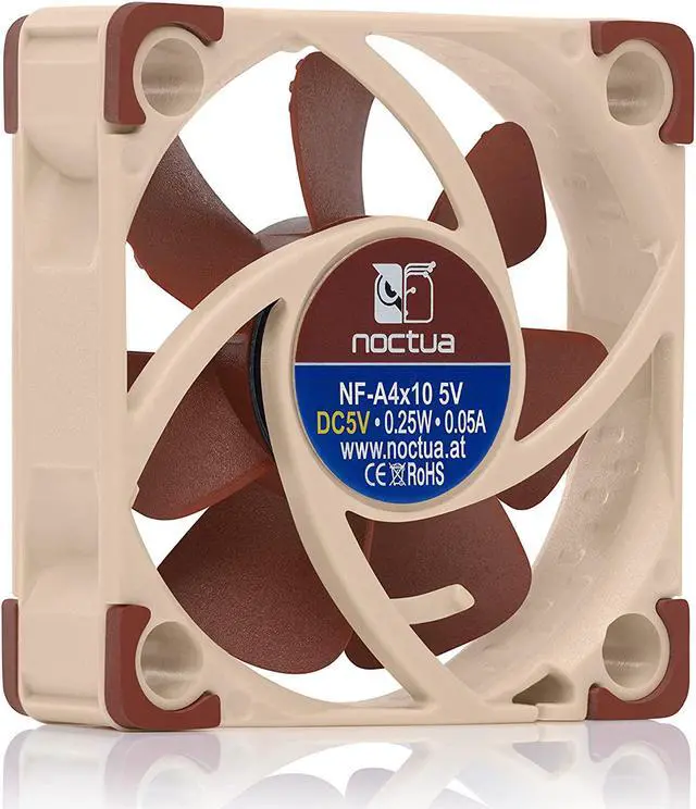 Alt view image 2 of 7 - Noctua NF-A4x10 FLX, Premium Quiet Fan, 3-Pin (40x10mm, Brown)