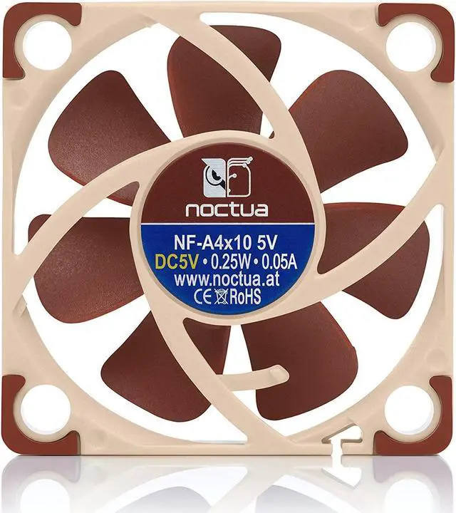 Alt view image 4 of 7 - Noctua NF-A4x10 FLX, Premium Quiet Fan, 3-Pin (40x10mm, Brown)