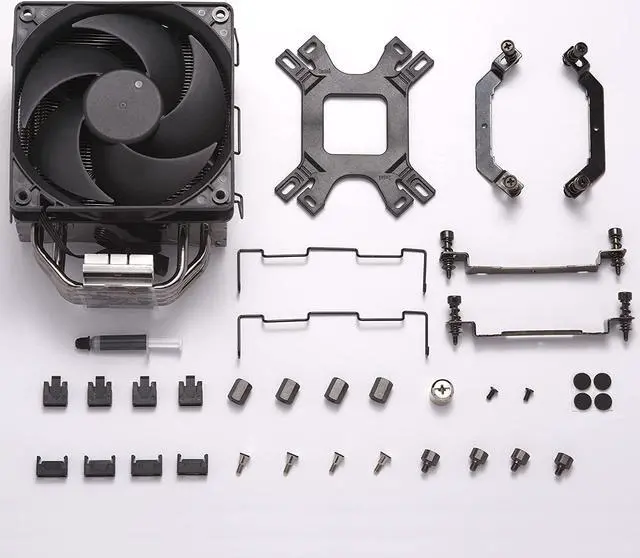 Alt view image 12 of 20 - Cooler Master Hyper 212 Black Edition CPU Air Cooler, Silencio FP120 Fan, 4 CDC 2.0 Heatpipes, Anodized Gun-Metal Black, Brushed Nickel Fins for AMD Ryzen/Intel LGA2066/1151 Compatible