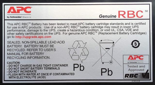 Alt view image 4 of 6 - APC Replacement Battery Cartridge, VRLA battery, 9Ah, 12VDC (RBC17)