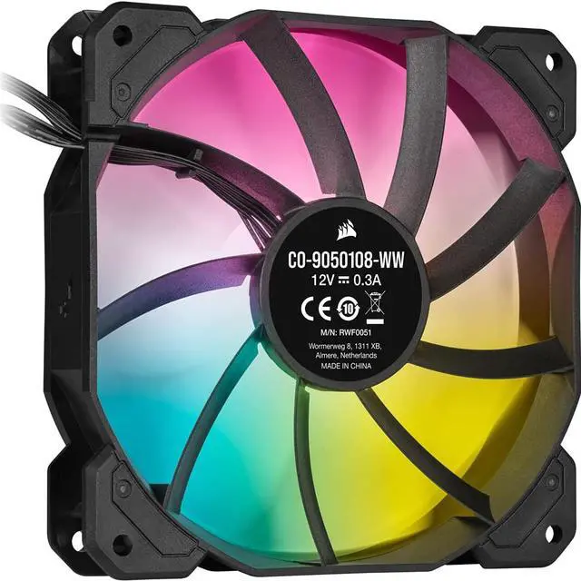 Alt view image 9 of 20 - CORSAIR iCUE SP120 RGB ELITE Performance 120mm PWM Single Fan, CO-9050108-WW