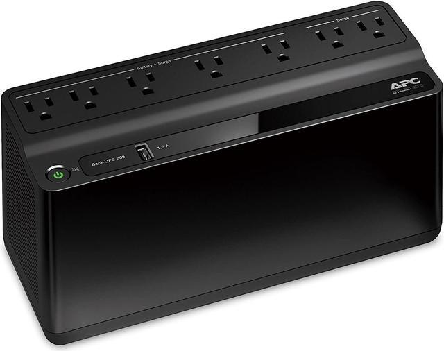 Alt view image 10 of 17 - APC BE600M1 Back-UPS 600VA, 120V, 1 USB charging port, 7 NEMA outlets (2 surge) - Tower - 10 Hour Recharge - 3.20 Minute Stand-by - 120 V Input - 120 V AC Output