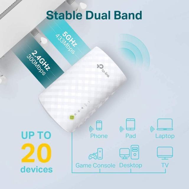 Alt view image 15 of 14 - TP-Link | AC750 WiFi Range Extender - Dual Band Cloud App Control | 2019 Release | Up to 750Mbps | One Button Setup Repeater, Internet Booster, Access Point | Smart Home & Alexa Devices (RE220)