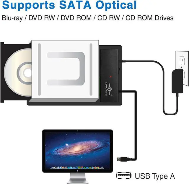 Alt view image 8 of 9 - VANTEC CB-ST00U3 NexStar USB 3.0 To SATA 6 Gbps Optical / Storage Adapter