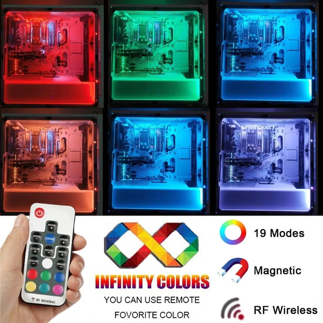 Led Light Strip Computer Lab Airgoo Magnetic Computer LED Strip Kit, 2pcs 15inch PC RGB LED Strip ...